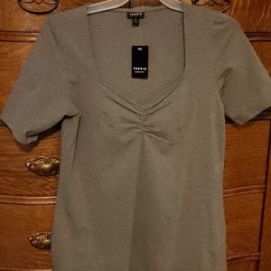 Gray v-neck Torrid fitted T-shirt